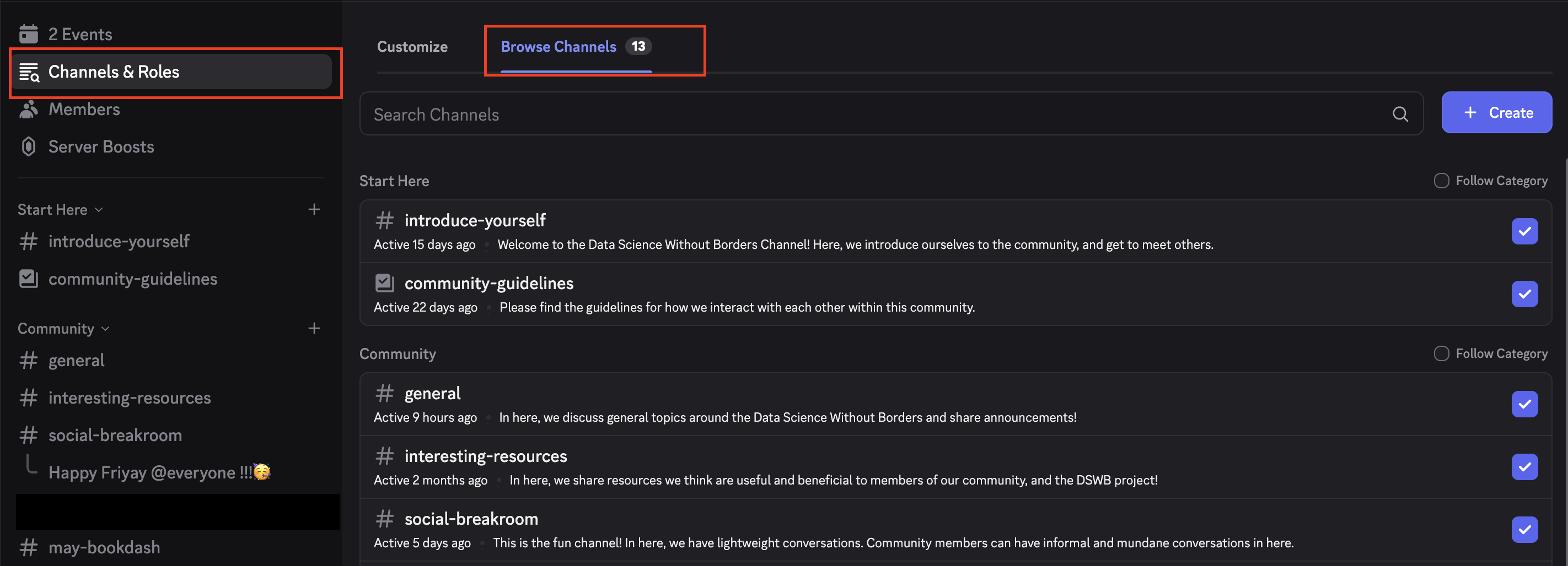 Screenshot image displaying how to find channels on discord - Step 2